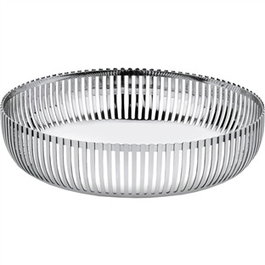 Alessi PCH02/20 Cesto a/inox - Cesto rond en acier inoxydable 18/10 20cm, design Pierre Charpin pour pain ou fruits