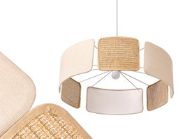 GIFTDECOR LAMPARA CIRCULAR MIXTA Blanco + Marron