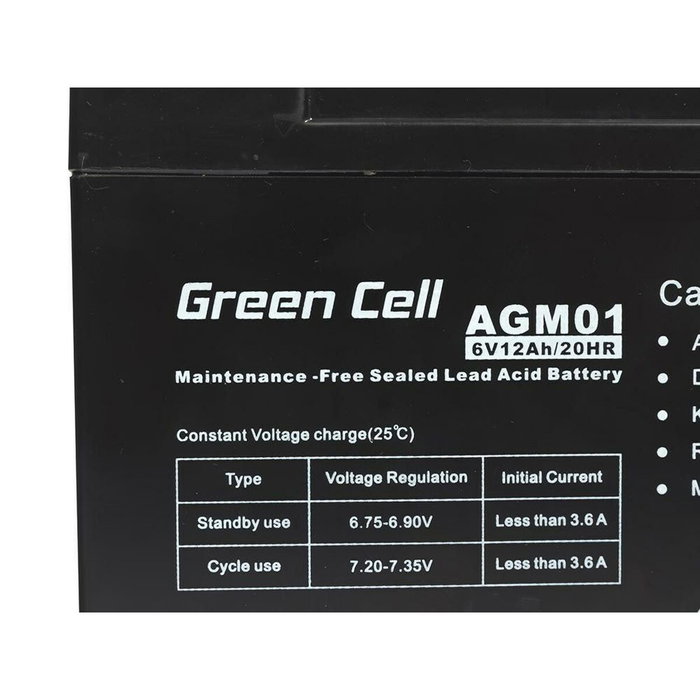 Batterie pour Système d'Alimentation Sans Interruption Green Cell AGM01 12 Ah Batterie pour Système d'Alimentation Sans Interruption Green Cell AGM01 12 Ah