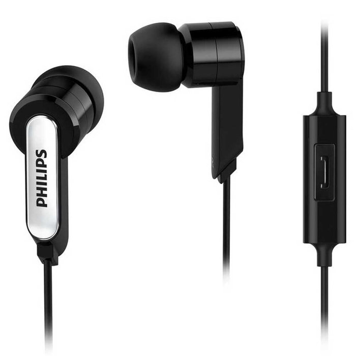 Casques avec Microphone Philips SHE1405BK/10 Noir Silicone