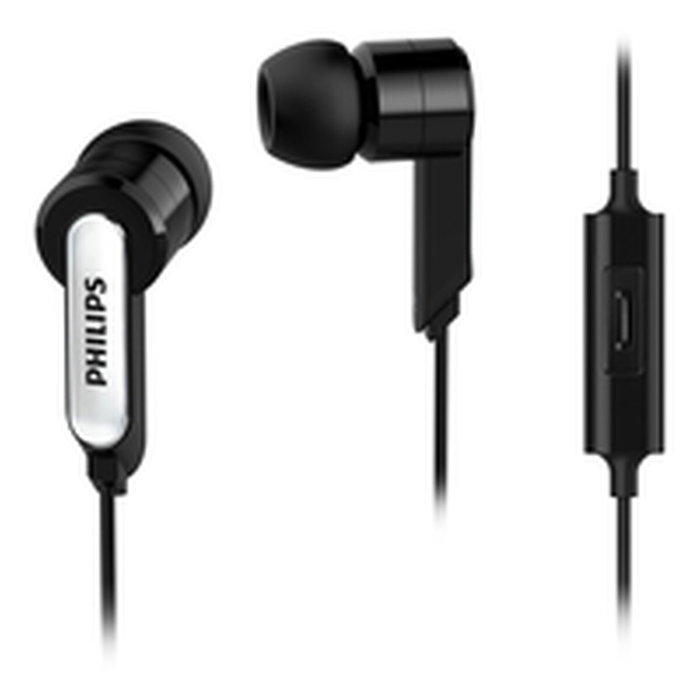 Casques avec Microphone Philips SHE1405BK/10 Noir Silicone