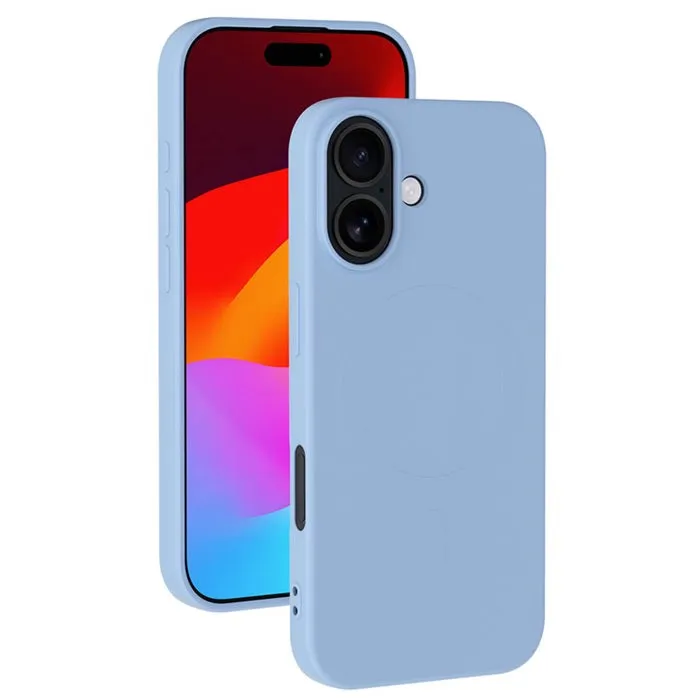 BBC Coque MagSafe pour iPhone 17 en silicone bleu ciel - Protection élégante et compatible MagSafe