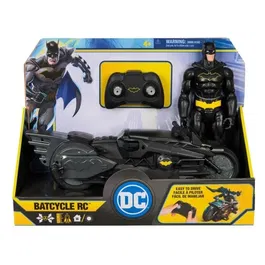 Batman Pack Batcycle RC avec Télécommande 2.4Ghz et Figurine de Batman 30cm - Jouet de Course pour Enfants Dès 4 Ans