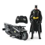 Batman Pack Batcycle RC avec Télécommande 2.4Ghz et Figurine de Batman 30cm - Jouet de Course pour Enfants Dès 4 Ans