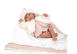 Muñecas Arias Muñeca Elegance Andie Rosa 40 cm avec Manta et Poids, Poupée pour Enfant à Partir de 36 Mois