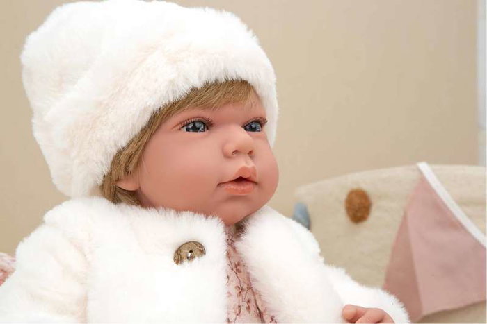 Muñecas Arias Muñeca Elegance Andie Rosa 40 cm avec Manta et Poids, Poupée pour Enfant à Partir de 36 Mois