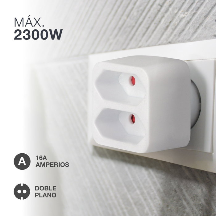 GSC Evolution Adaptateur multiprise double sortie plate blanc GSC Evolution Adaptateur multiprise double sortie plate blanc
