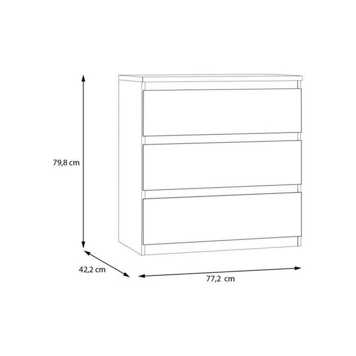 Commode EDMORE 3 Tiroirs - Vert sauge