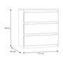 Commode EDMORE 3 Tiroirs - Vert sauge