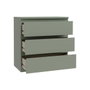 Commode EDMORE 3 Tiroirs - Vert sauge