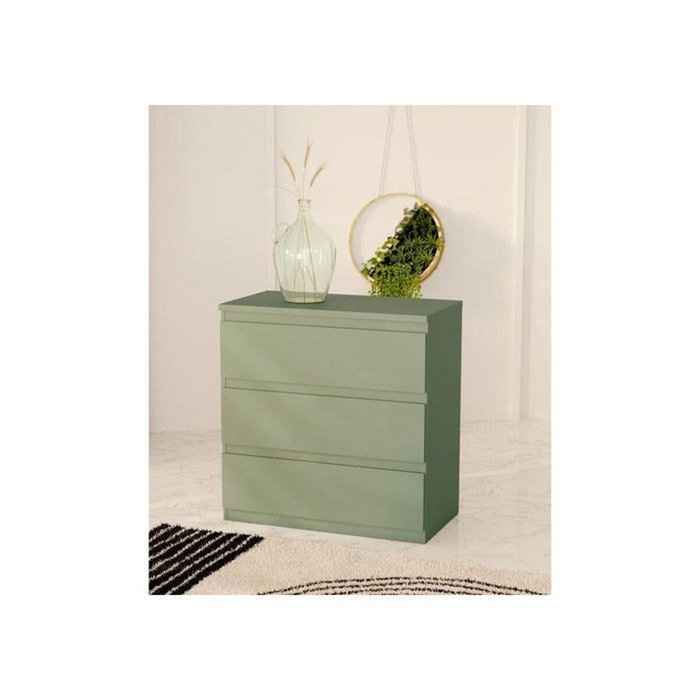 Commode EDMORE 3 Tiroirs - Vert sauge