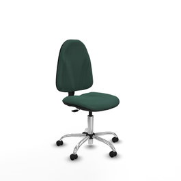 PIQUERAS Y CRESPO Chaise de bureau Algarra, tissu vert bouteille, base chromée