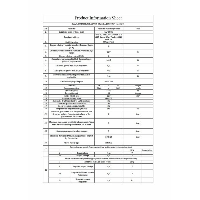 Écran Samsung Odyssey Ark S55CG970NU 4K Ultra HD 55"
