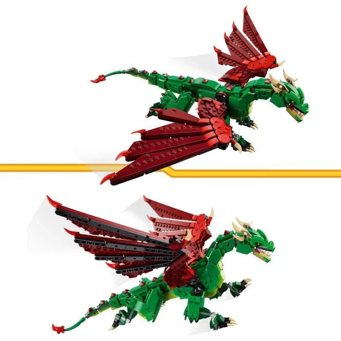 Lego - LEGO Creator 3-en-1 31161 - Le dragon médiéval - Jeu de construction avec 715 pièces pour enfants dès 9 ans