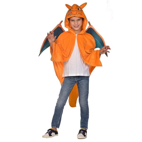 Liragram - Costume Charizard avec Cape pour enfant 8-12 ans - Unisexe