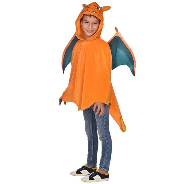 Liragram - Costume Charizard avec Cape pour enfant 8-12 ans - Unisexe
