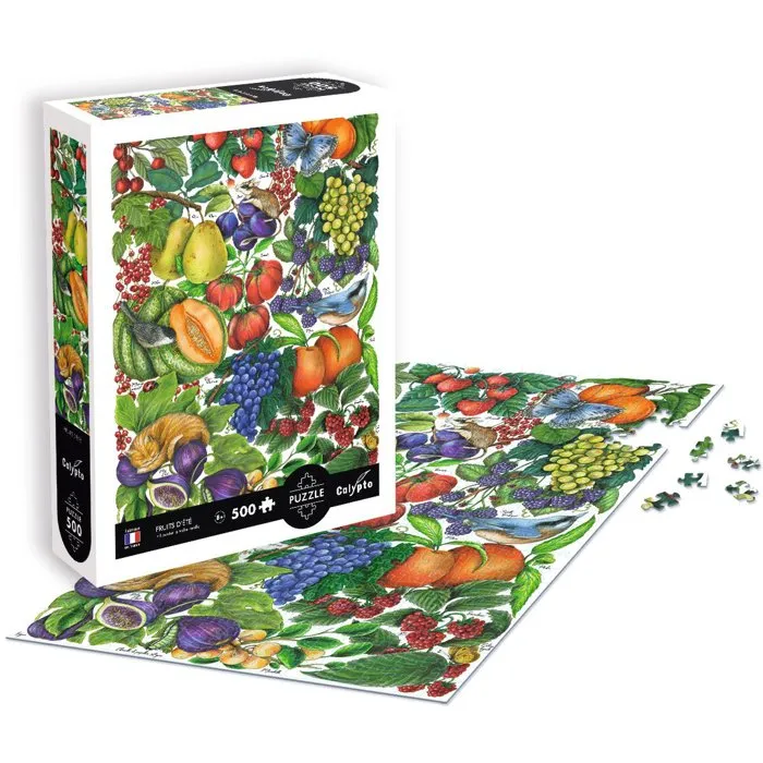 Sentosphere Calypto Puzzle 500 Pièces - Les Fruits d'Été à Toucher Soyeux - Puzzle Déco à Encadrer - À Partir de 8 Ans