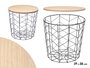 Giftdecor Table d'appoint acier et bois noir 39,5 x 39,5 x 37 cm (Set de 6)