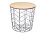 Giftdecor Table d'appoint acier et bois noir 39,5 x 39,5 x 37 cm (Set de 6)