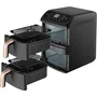 Cosori Turbo Tower Compact 8,6 L - Friteuse sans huile à 2 paniers de 4,3 L - 2630W - 5 programmes (Air Fry, Bake, Reheat, Grill, Roast) - Revêtement céramique - Noir