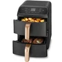 Cosori Turbo Tower Compact 8,6 L - Friteuse sans huile à 2 paniers de 4,3 L - 2630W - 5 programmes (Air Fry, Bake, Reheat, Grill, Roast) - Revêtement céramique - Noir