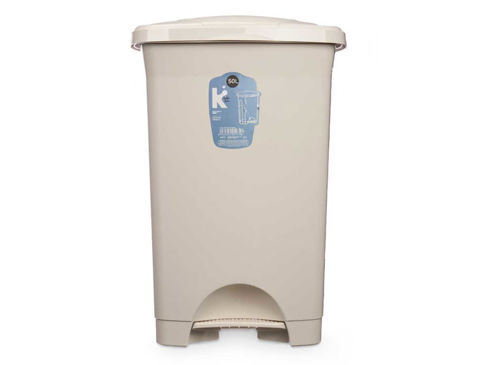 Arte Regal Papelera à pédale en plastique 50 L beige 43x64x33 cm (Set de 3) Arte Regal Papelera à pédale en plastique 50 L beige 43x64x33 cm (Set de 3)