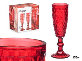 VIVALTO Coupe à Cava Diamante Rouge 170 ml (Set de 24) lifetec