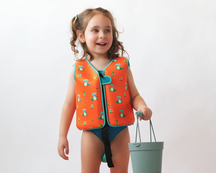 KioKids Gilet de Flottaison Crocodiles Orange 2 à 3 ans