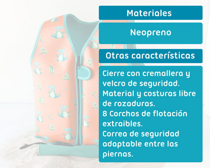 KioKids Gilet de Flottaison Crocodiles Orange 2 à 3 ans