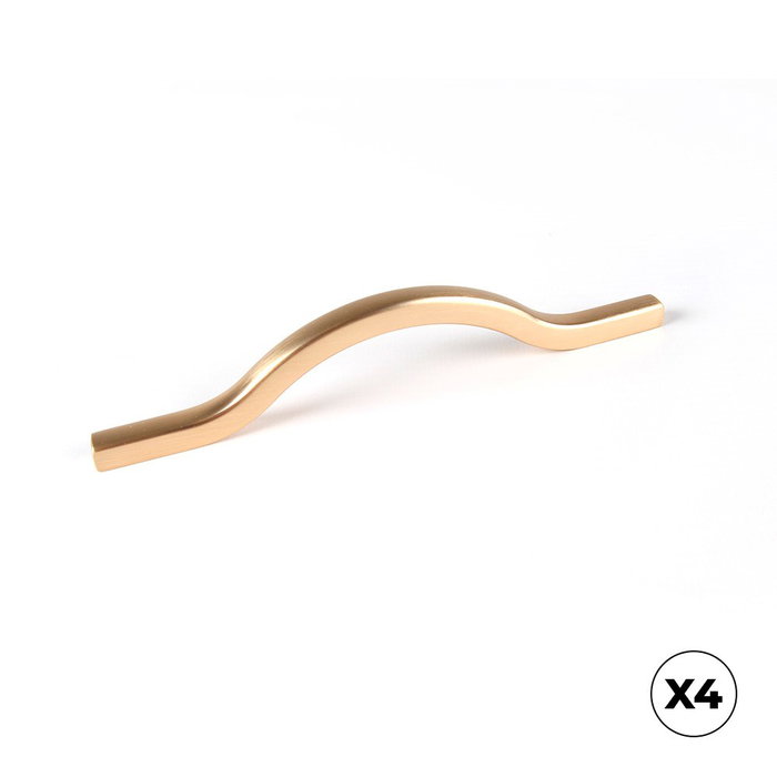 Rei 506 Poignée de meuble en aluminium finition or mat 128 mm, blister 4 pièces Rei 506 Poignée de meuble en aluminium finition or mat 128 mm, blister 4 pièces