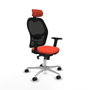 Piqueras y Crespo Chaise de Bureau avec Appui-tête 2D086N2 Orange Foncé