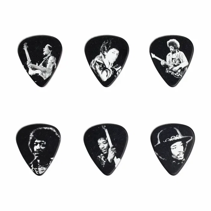 Dunlop Jimi Hendrix Silver Portrait Heavy Pick Tin