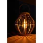Olivie Lampe solaire en bambou avec lumière chaude - Éclairage d'appoint pour jardin extérieur et ambiance cosy - Noir