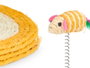 Mascow Rascador à ressort pour chat avec corde - Assortiment de couleurs, 19x24x19 cm, plastique et métal (Set de 12)