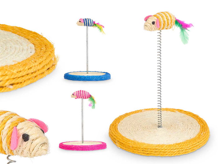 Mascow Rascador à ressort pour chat avec corde - Assortiment de couleurs, 19x24x19 cm, plastique et métal (Set de 12) Mascow Rascador à ressort pour chat avec corde - Assortiment de couleurs, 19x24x19 cm, plastique et métal (Set de 12)
