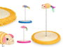 Mascow Rascador à ressort pour chat avec corde - Assortiment de couleurs, 19x24x19 cm, plastique et métal (Set de 12)
