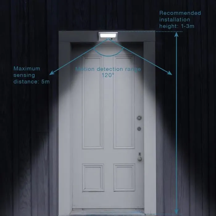 Lumi Jardin Spot Solaire Mural Extérieur Etanche IP65, avec Détecteur de Mouvement et Tête Pivotante 120° - 21 LEDs, 330 Lm, 8h Autonomie, 3 Modes