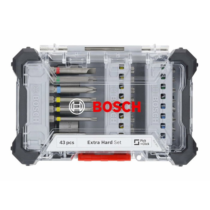 Bosch Coffret d'embouts de vissage 43 pièces en acier S2 avec boîte Pick and Click Bosch Coffret d'embouts de vissage 43 pièces en acier S2 avec boîte Pick and Click