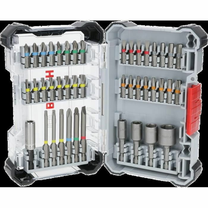 Bosch Coffret d'embouts de vissage 43 pièces en acier S2 avec boîte Pick and Click Bosch Coffret d'embouts de vissage 43 pièces en acier S2 avec boîte Pick and Click