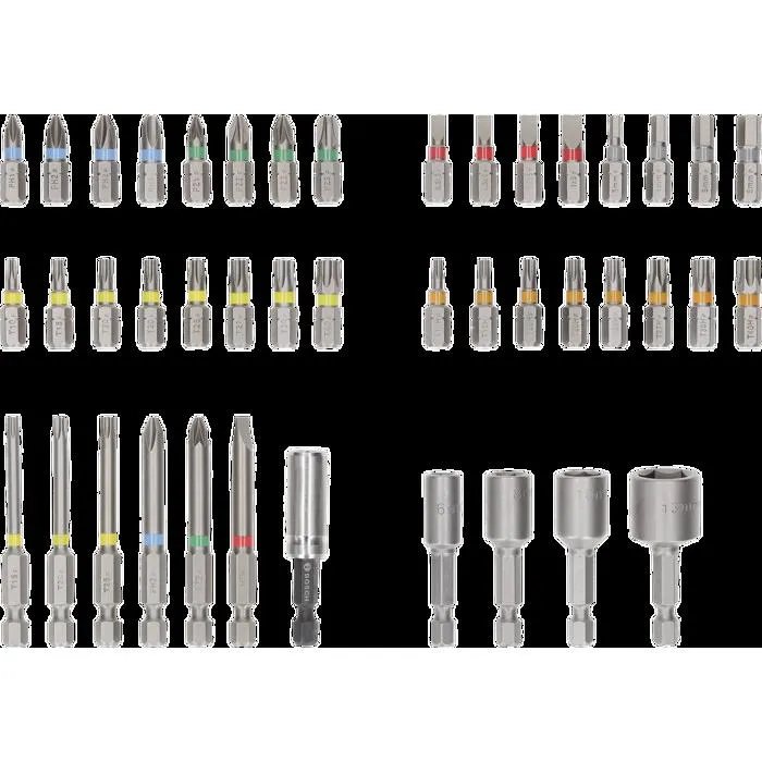 Bosch 2607017723 - Coffret de 43 embouts de vissage en acier S2 Extra Hard, avec codage couleur, dans boîte Pick and Click