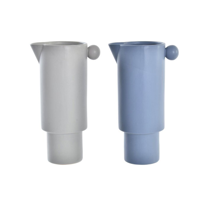 DKD Home Decor Vase en Porcelaine Bleu et Gris (Lot de 2) DKD Home Decor Vase en Porcelaine Bleu et Gris (Lot de 2)