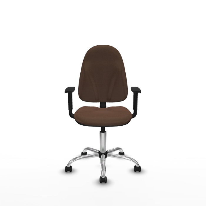 PIQUERAS Y CRESPO Chaise de bureau Algarra, tissu marron foncé, base chromée