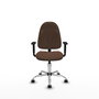 PIQUERAS Y CRESPO Chaise de bureau Algarra, tissu marron foncé, base chromée