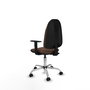 PIQUERAS Y CRESPO Chaise de bureau Algarra, tissu marron foncé, base chromée