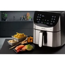 Ariete 4628 Friteuse sans huile XXL 7 litres - 2 kg - 1700 W - Écran tactile - 11 programmes - Inox brossé - Livre de recettes inclus