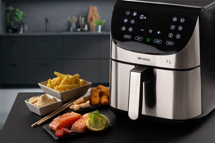 Ariete 4628 - Friteuse à air sans huile XXL en métal, 11 programmes, cuisson saine avec 80% moins de graisse, panier amovible