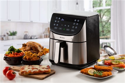 Ariete 4628 - Friteuse à air sans huile XXL en métal, 11 programmes, cuisson saine avec 80% moins de graisse, panier amovible