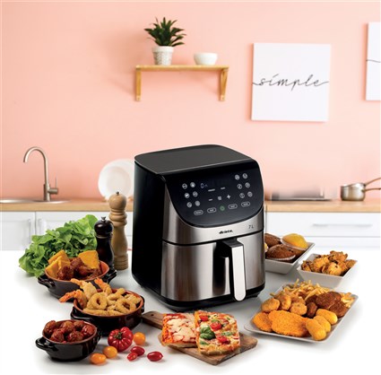 Ariete 4628 - Friteuse à air sans huile XXL en métal, 11 programmes, cuisson saine avec 80% moins de graisse, panier amovible