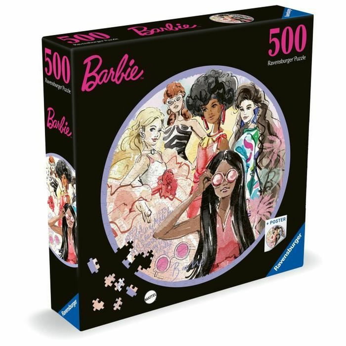 Ravensburger Puzzle rond 500 pièces : Barbie - L'icône du style depuis 1959