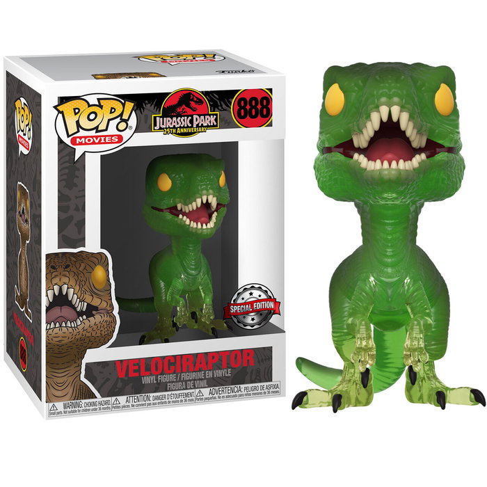 FUNKO Set de figurine POP & Tee Jurassic Park Velociraptor Exclusive S